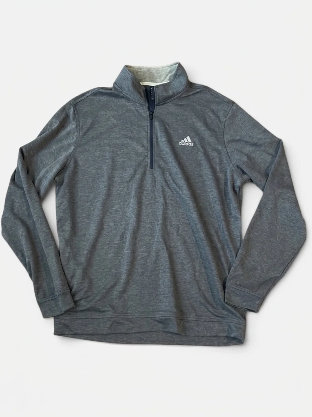 EUC Adidas Men's Quarter Zip Pullover Large Athletic Golf Training Sweatshirt